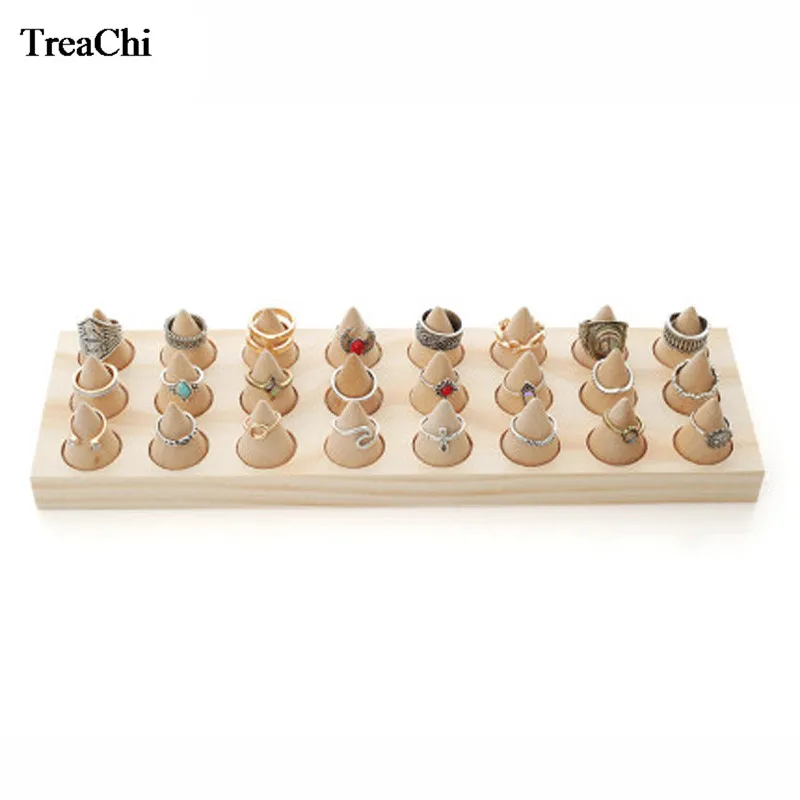 

Solid Wood 24-bit Ring Rack Storage Jewelry Rack Ring Shelf Jewelry Display Rack Pendulum Ring Tray Props Jewelry Stand