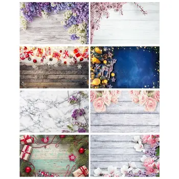 

Laeacco Wooden Board Spring Flowers Tassel Planks Christmas Party Decor Photo Studio Photo Background Photocall Photo Backdrop