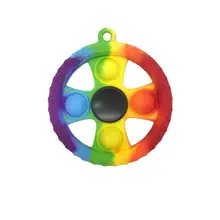 Jouet de compression gyroscopique du bout des doigts, jouet de décompression, bulle de doigt, porte clés multicolore, artefact de ventilation