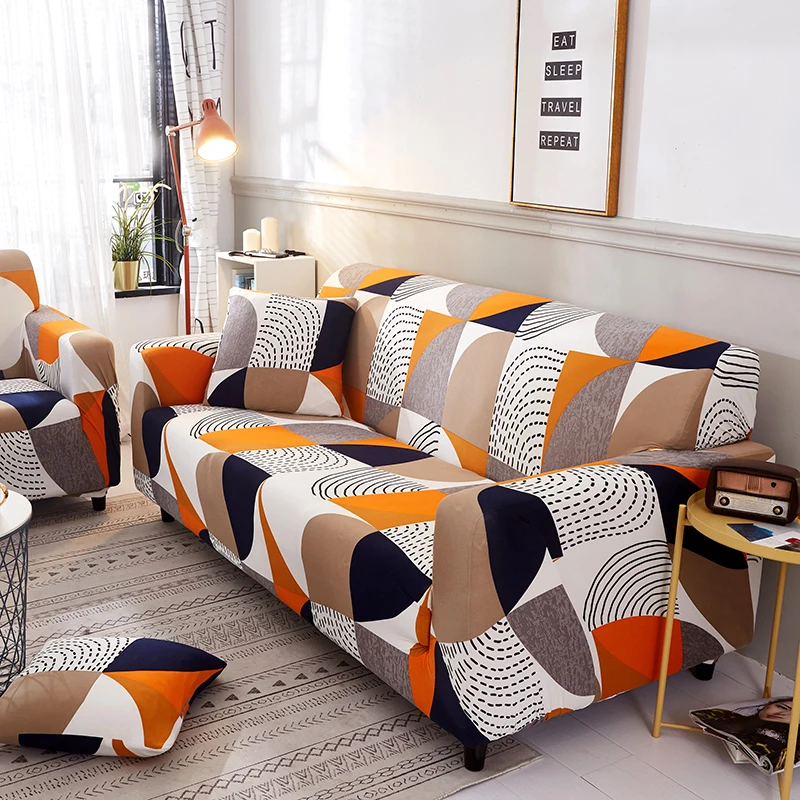 

Modern Elastic Sofa Cover Tight Wrap All-inclusive Geometric Sofa Slipcovers 1/2/3/4 Seat 4 Season Sofa Towel For Living Room
