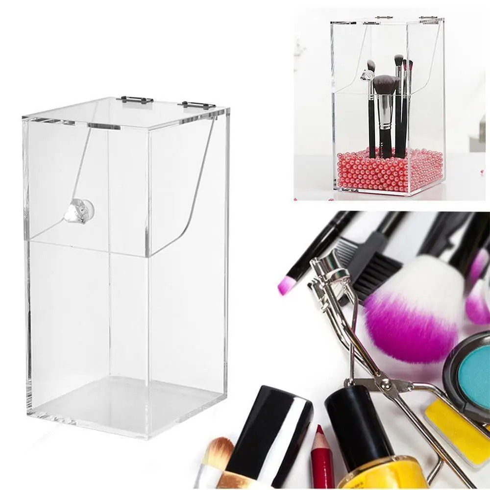 Clear Acrylic Pencil tube Home Office Supplies Desk Accessories Pencil cosmetic Pot Pen Holder Desk Organizer School Stationery