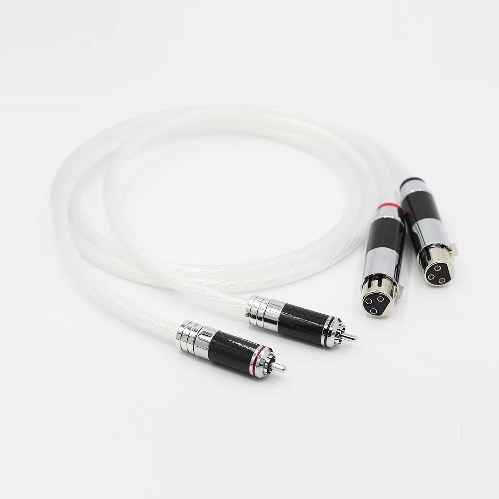 Yter пара 5N однокристальный посеребренный 2RCA штекер к XLR гнездовой аудио кабель