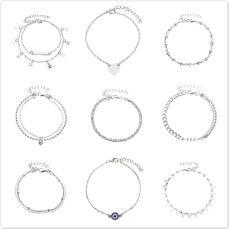 Tobillera brillante para mujer y niña, joyería elegante, tobillera de cristal de circón dorado para mujer y Niña Sexy, venta al por mayor, gran oferta