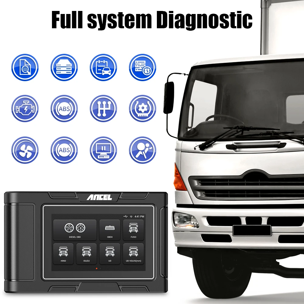 temperature gauge for car ANCEL HD3200 24V Heavy Duty Diesel Truck Diagnostic Scanner Car Full System DPF Regeneration Oil Reset for FUSO HINO Hyundai automobile exhaust gas analyzer