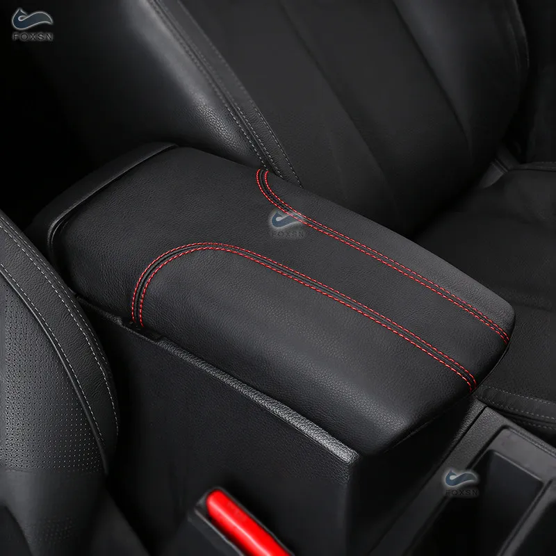 Funda De Cuero Para Reposabrazos Central De Nissan Maxima 2016-2023, Negra Con Costura Gris