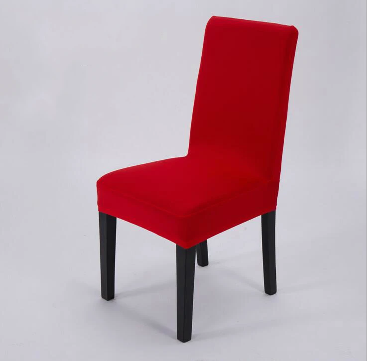 Современные однотонные универсальные эластичные тканевые чехлы на стулья для свадьбы, праздничные чехлы на стулья для банкета, обеденного стула - Цвет: Red