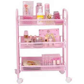 

On-the-ground Shelf With Wheels Mobile Reception Trolley Dormitory Essential Artifact Net Red Female Dormitory Dormitory College