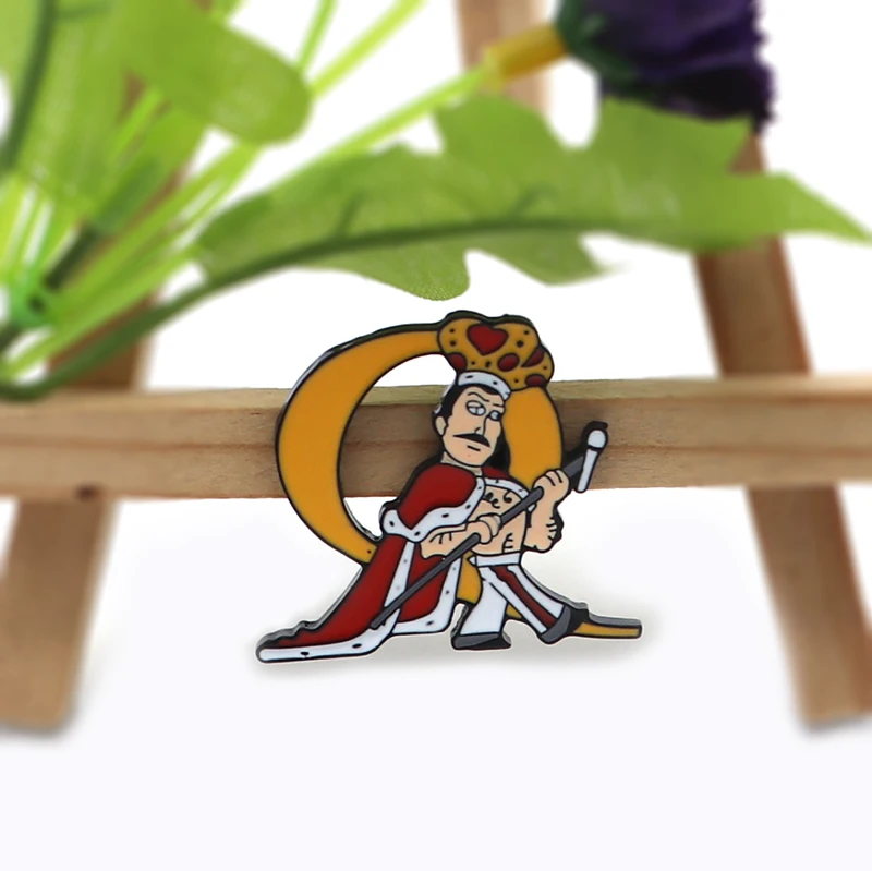 Freddie Mercury, стильные броши, эмалированная булавка для мальчиков и девочек, булавка на лацкане, шляпа/сумка, джинсовая куртка, Женская Брошь, значок S115