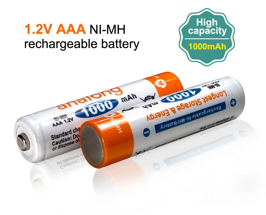 4 шт AA Аккумуляторная батарея 2200mah Ni-MH 1,2 v батареи+ 4 шт AAA 1000mah батарея аккумуляторная 1,2 v для фонарика