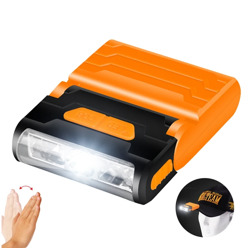 

2019 New outdoor LED Headlamp Rechargeable Motion Sensor Body Induction Hat Clip Light Adjustable Lamp Cap Waterproof