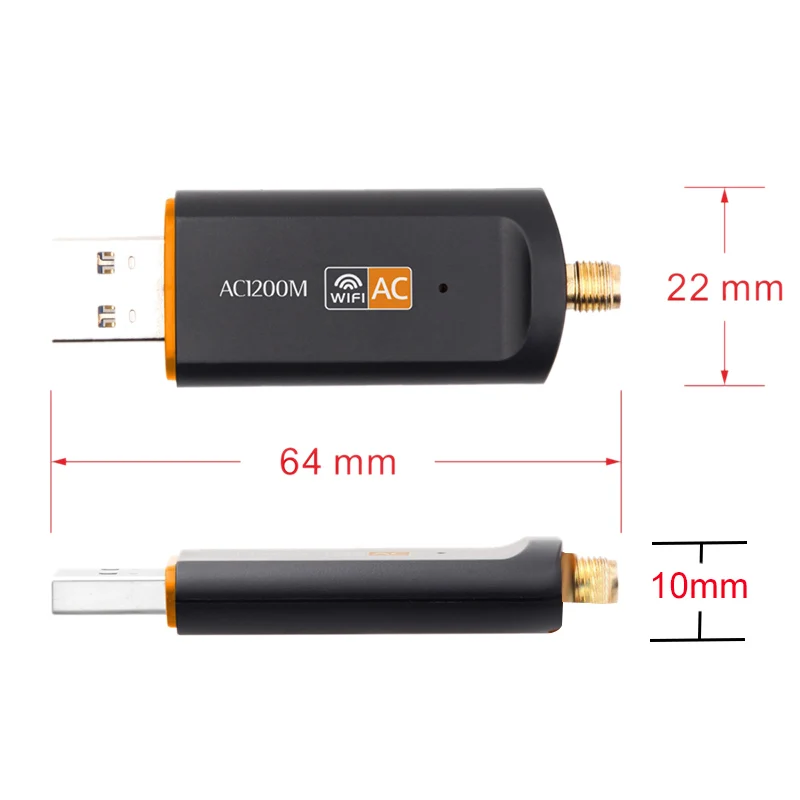 1200 Мбит/с USB Беспроводной Вай Фай Адаптер 2 4 ГГц 5 8 RTL8812BU постоянного/переменного