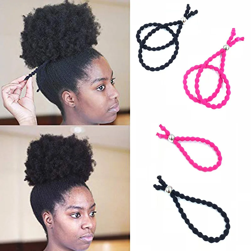Beads Sliding Elastic Hair Bands Adjustable Lazy Hair Rope Long Lasting Continuous Ponytail Holder Adjustable Thick Hair Ring flapper headband