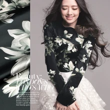 118 см широкий шелковый стрейч метр атласной ткани 19 мм цифровой струйный шелк ткань для платья спандекс ткань оптом шелковая ткань