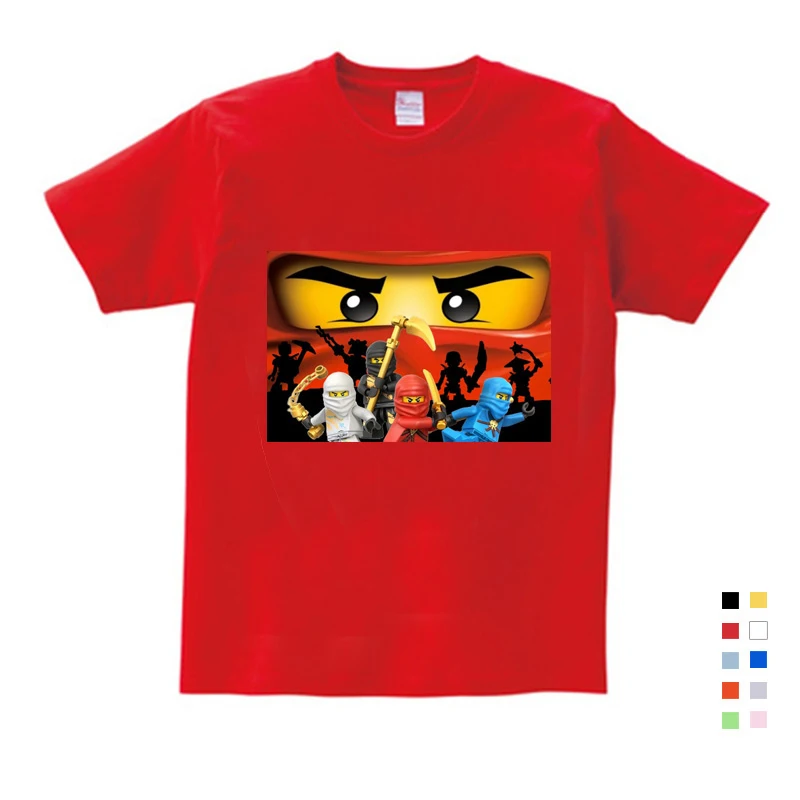 

t shirt Children's Summer Pure Cotton T-Shirts Legoe Ninjago Cartoon Clothing Baby Boys Superhero Short Sleeves Tops Tees 3T-9T