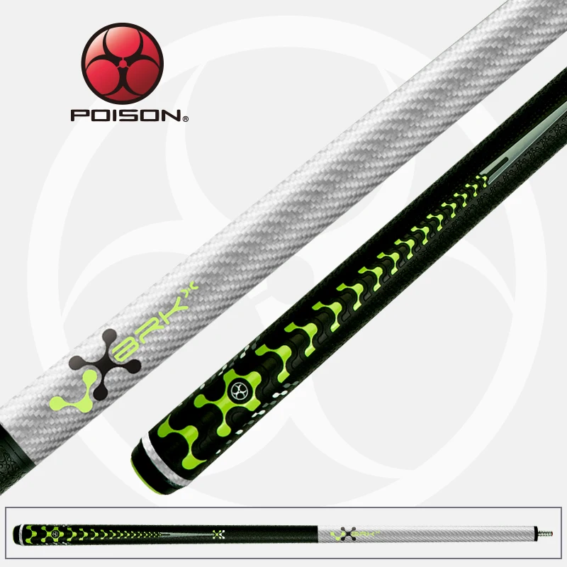 Original POISON Billiards Punch&Jump Cue 13mm Tip 147cm Length Professional North American Shaft Bakelite Tip Billard Break Jump - Color: Silver