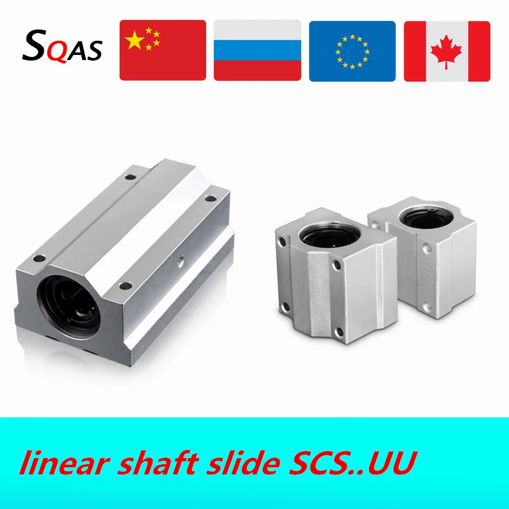 2pcs/4pcs SCS8UU SCS10UU SCS12UU SCS16UU SCS20UU SCS25UU Linear bearing Block linear shaft slide for CNC Router 3D printer afbeelding