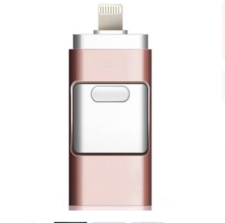 Розовый 3 в 1 USB флеш-накопители для iPhone/Android Тип C USB ключ OTG Pendrive 128 Гб 64 ГБ 32 ГБ Memory Stick Portalbe u-диск - Цвет: Розовый