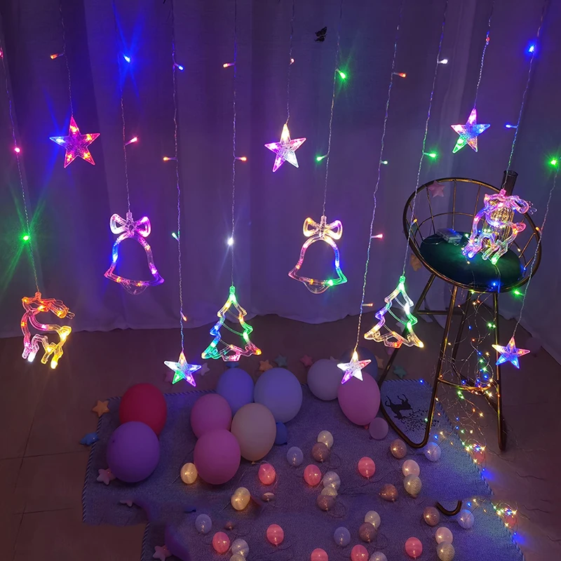 LED Christmas String Lights Garland Fairy Lights Star Lamp Outdoor Curtain Decor for Party Holiday Wedding New Year Decoration