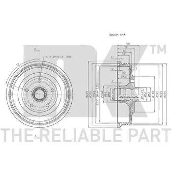 

Drum brake Audi 100 2.0-2.4D 90 NK 254722