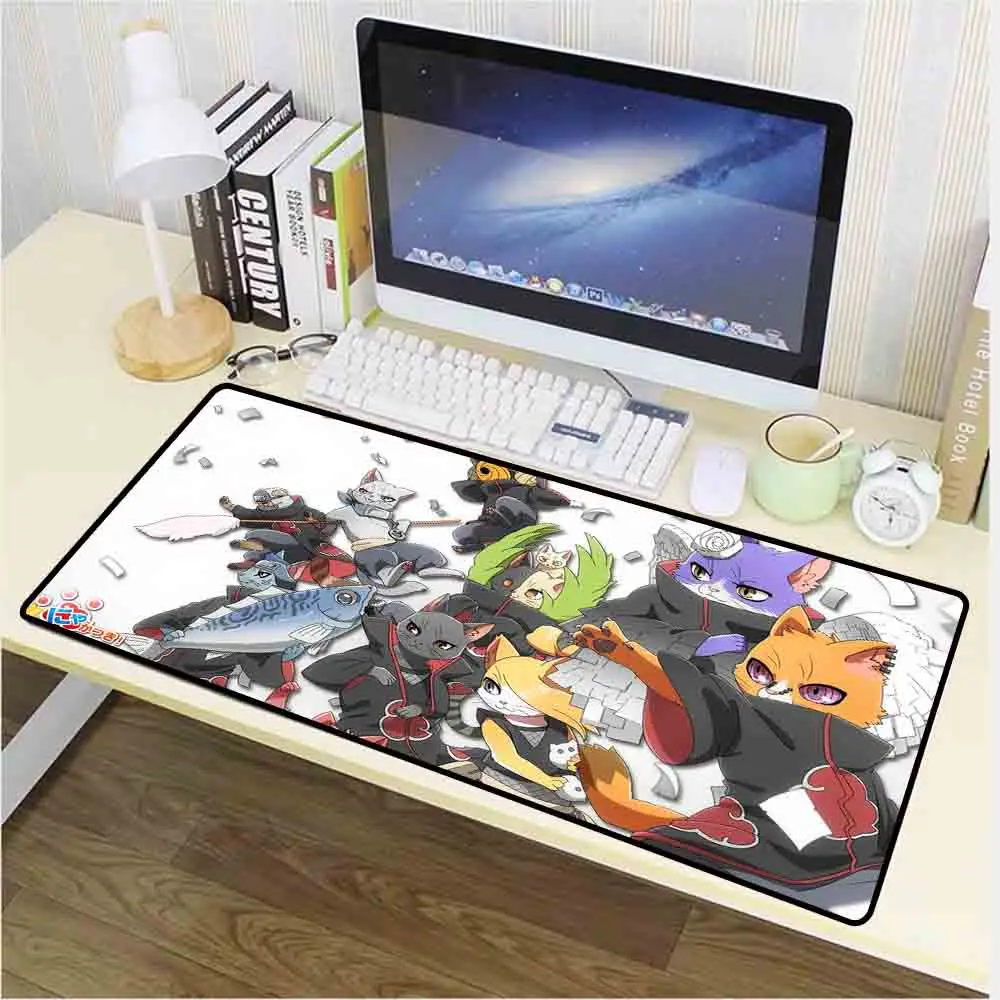 

XGZ Anime Mouse Pad Naruto Cat Pattern Large Game Mouse Pad Computer Notebook Home Office Keyboard Desk Mat Xxl
