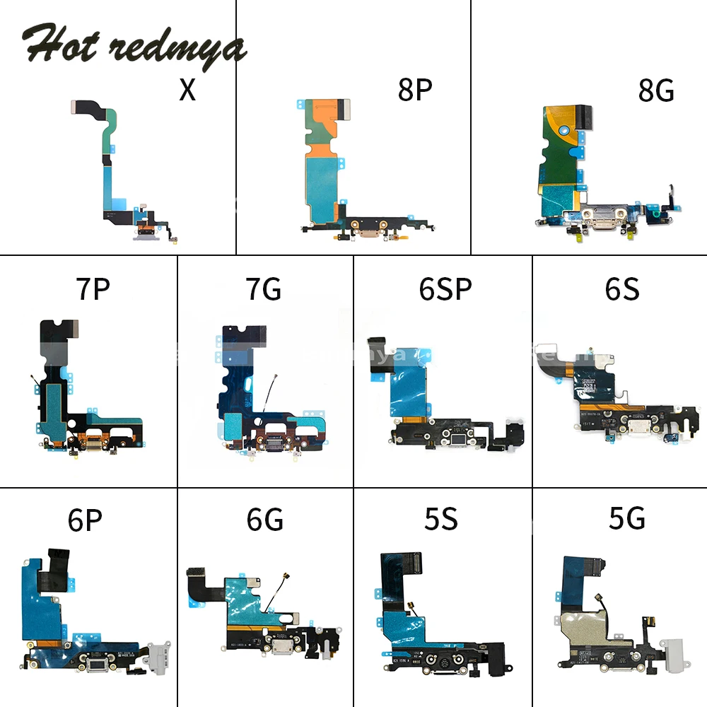 

Charging Flex Cable For iPhone 5 5S SE 6 6S 7 8 Plus USB Charger Charging Port Dock Connector replacement Headphon Jack Flex