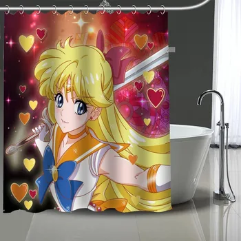 

Anime Custom Waterproof Shower Curtains Sailor Moon Curtain Bathroom Waterproof Polyester Curtains For Bathroom With Hook