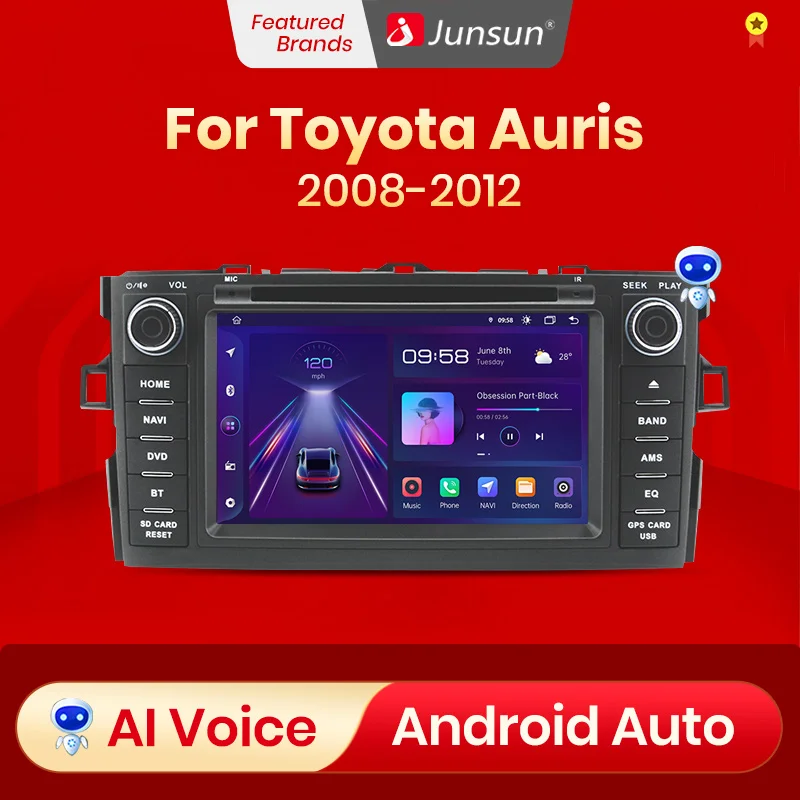 Junsun Android 10.0 DSP 2G+32G For Toyota Auris 2008 2012 Car