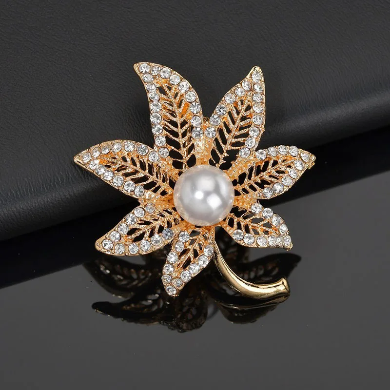 Yobest Fashion Flower Crystal Brooches For Women Dress Scarf Brooch Pins Jewelry Fine Accessories