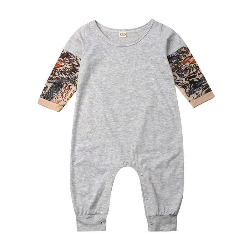 

Newborn Baby Kid Boys Girl Infant Spring Autumn Long Sleeve Patchwork Romper Jumpsuit Cotton Clothes Outfit