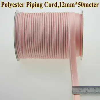 

KELE STORE-- Polyester Piping Bias cord tape, bias Tape with cord, size: 12m,1/2" 50meters DIY hand making Nude Pink