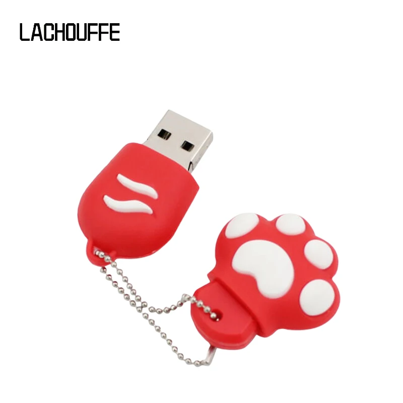 Симпатичная кошачья лапа, силиконовый usb флеш-накопитель, 4 ГБ, 8 ГБ, флеш-накопитель, 16 ГБ, 32 ГБ, 64 ГБ, карта памяти, USB 2,0, 128 ГБ, флеш-накопитель, usb