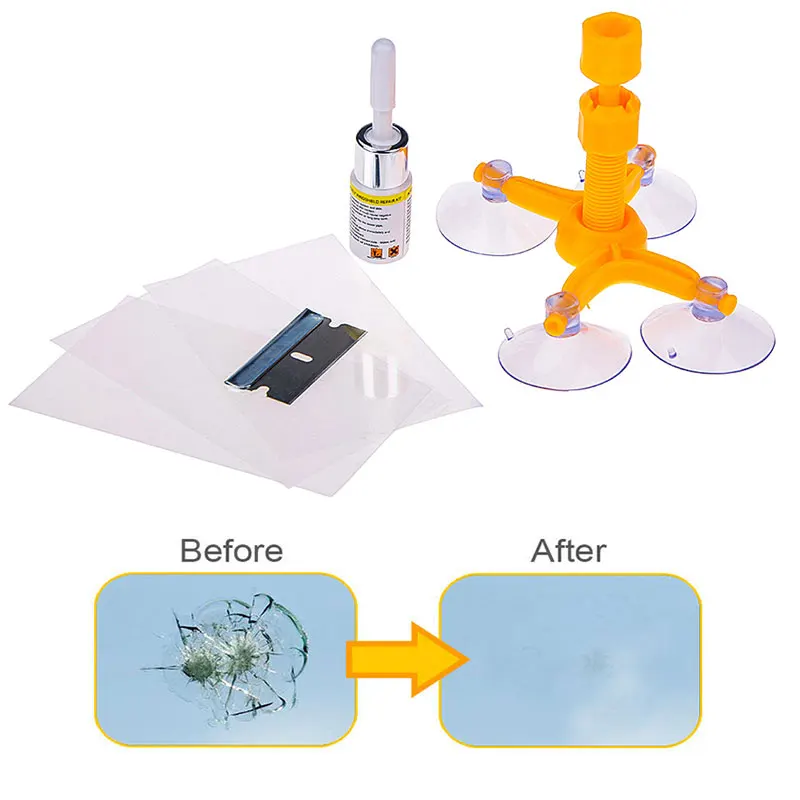 

DIY Auto Fix Window Resin Sealer Windshield Repair Kit Quick Fix Windscreen Polishing Tool Cracked Glass Window Repair Sealer