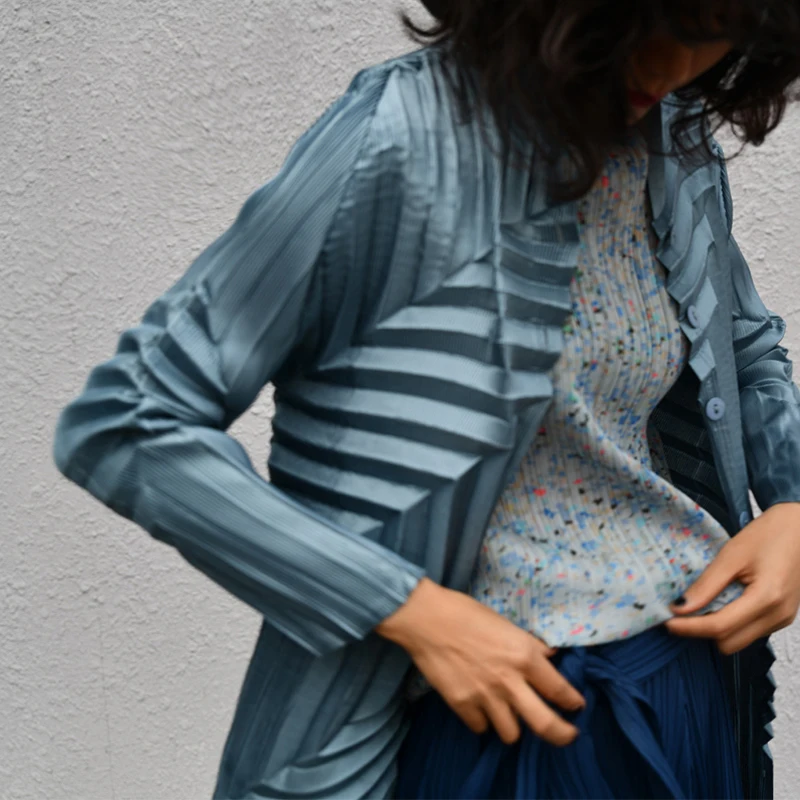 Miyake Style Designer Textured Hand Pleated