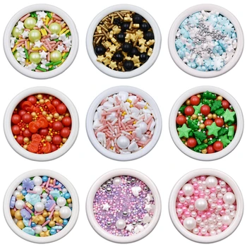 

80g Colored mixed baking decorative candy cupcakes donuts lollipops sugar beads wedding birthday cake decoration