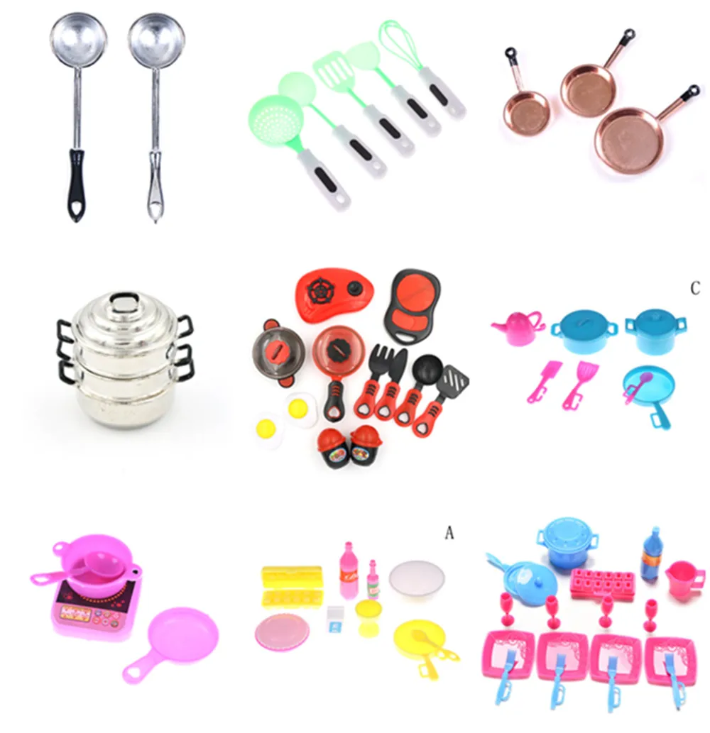 

Newest Doll Toys Dollhouse Kitchen Cooking Tools for Playing House Child Early Education Toy Doll Accessories