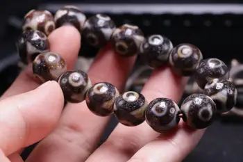 

Magic Power Tibetan Old Agate 3 Eye Tiger Tooth Round dZi Bead Amulet Bracelet A LKbrother Sauces Top Qulality Garrentee