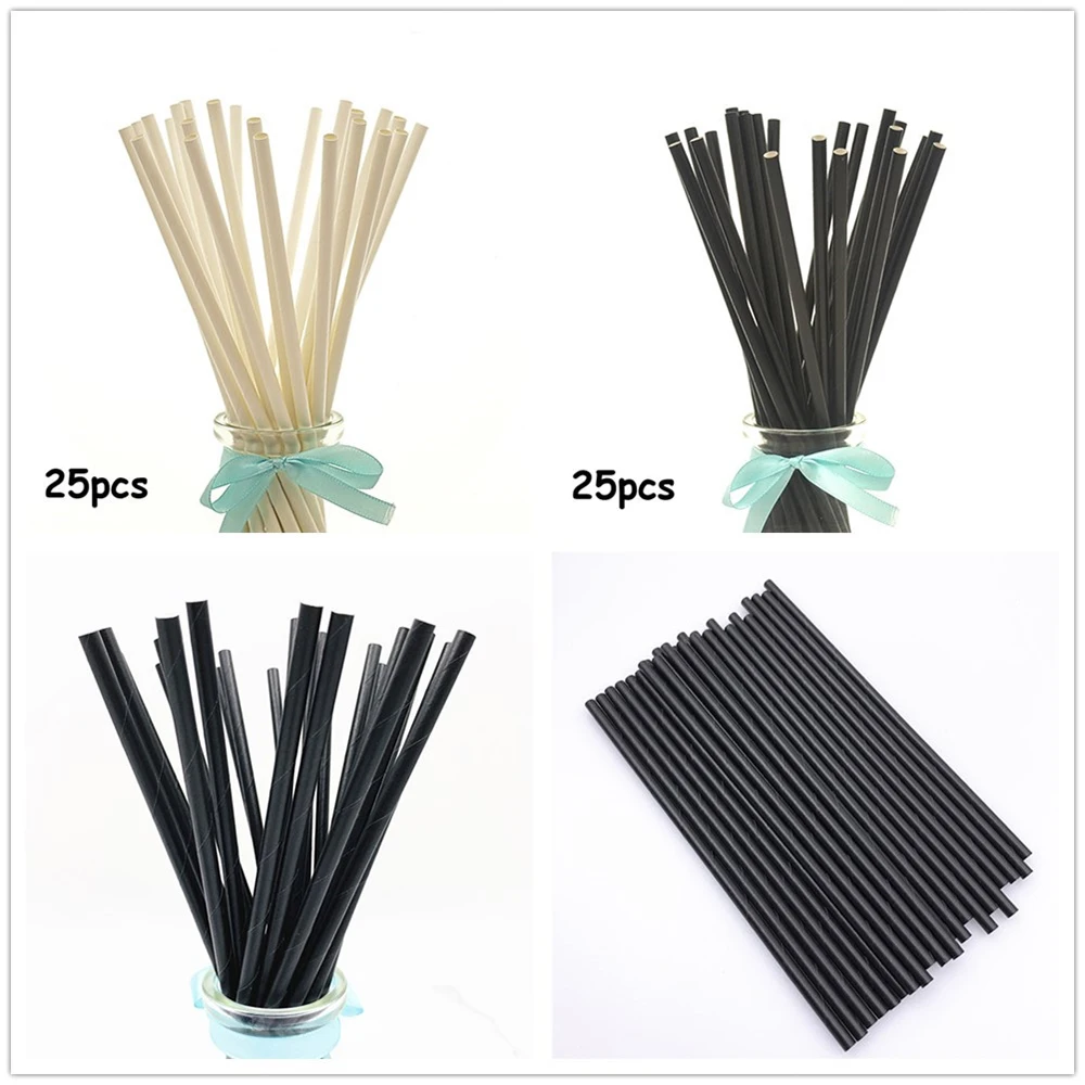 Lychee Paper Straws Pure Color Straw DIY Birthday Party Decorations Gift Supplies | Дом и сад