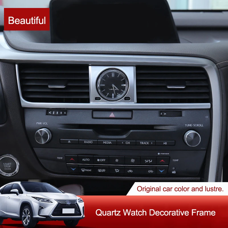 

QHCP Quartz Watch Center Console Air Conditioning Outlet Decor Panel Sticker Accessories For Lexus RX300 450H 200T 2016-2019
