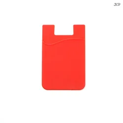 Double Pocket Silicone Phone & Card Holder Sticker - Set of 2 (Red)