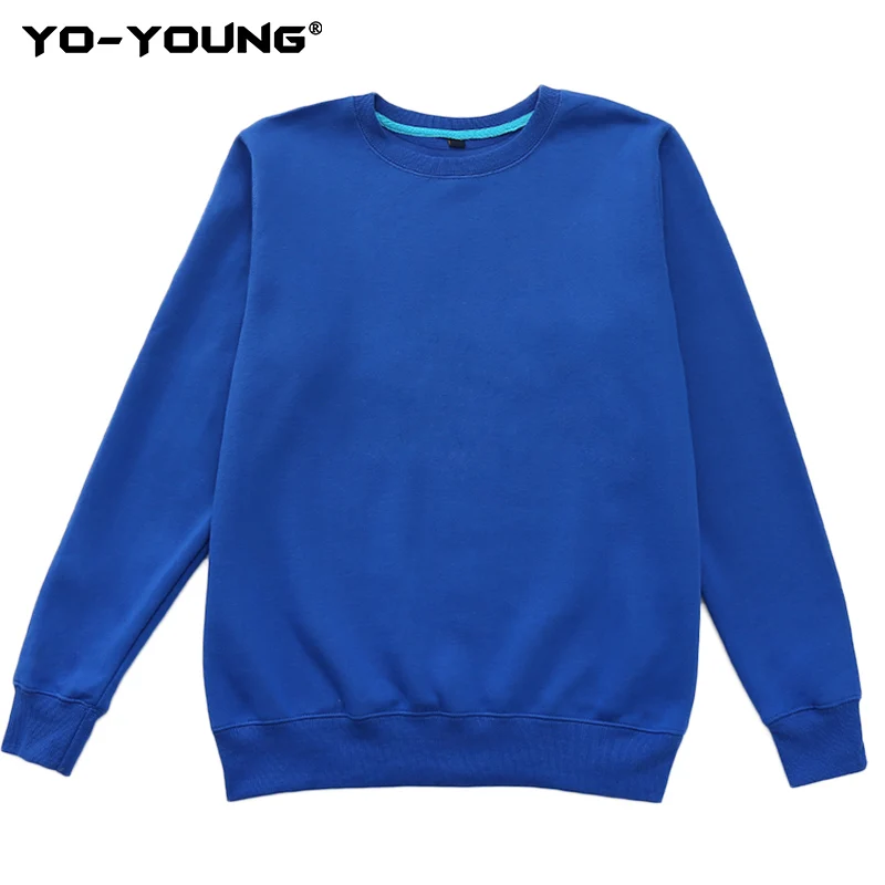 Blue Sweatshirt Yo-Young толстовки с капюшоном Unise индивидуальный принт-логотип с буквами брендовая качественная Толстовка флисовый Свитшот внутри - Цвет: Blue Sweatshirt