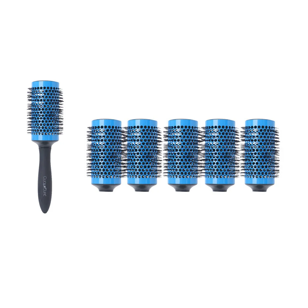 Съемная круглая завивка расческа для волос туалетный парикмахерский Салон расческа 6 роликов