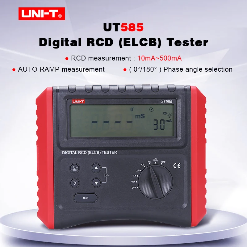 Цифровой RCD (ELCB) тестер UNI-T UT585 UT586 Переключатель защиты от утечки авто