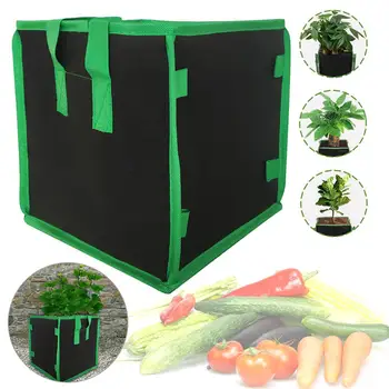 

Grow Bag Square Nonwoven Fabric Planting Bag Non-Woven Smart Pots Container with Handle for Vegetable Flowers Strawberry