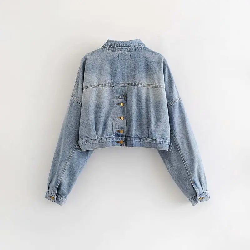

Western Style Trend Fashion Street Washing Faded Women's Short Cowboy Jacket Spring Clothing Wwt58501