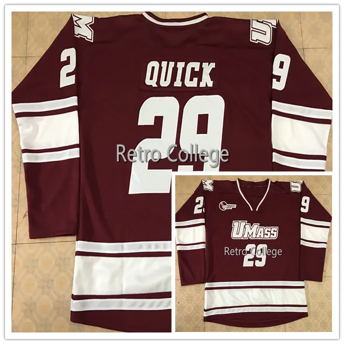 

#29 JONATHAN QUICK UMASS MINUTEMEN Hockey Jersey Mens Embroidery Stitched Customize any number and name Jerseys
