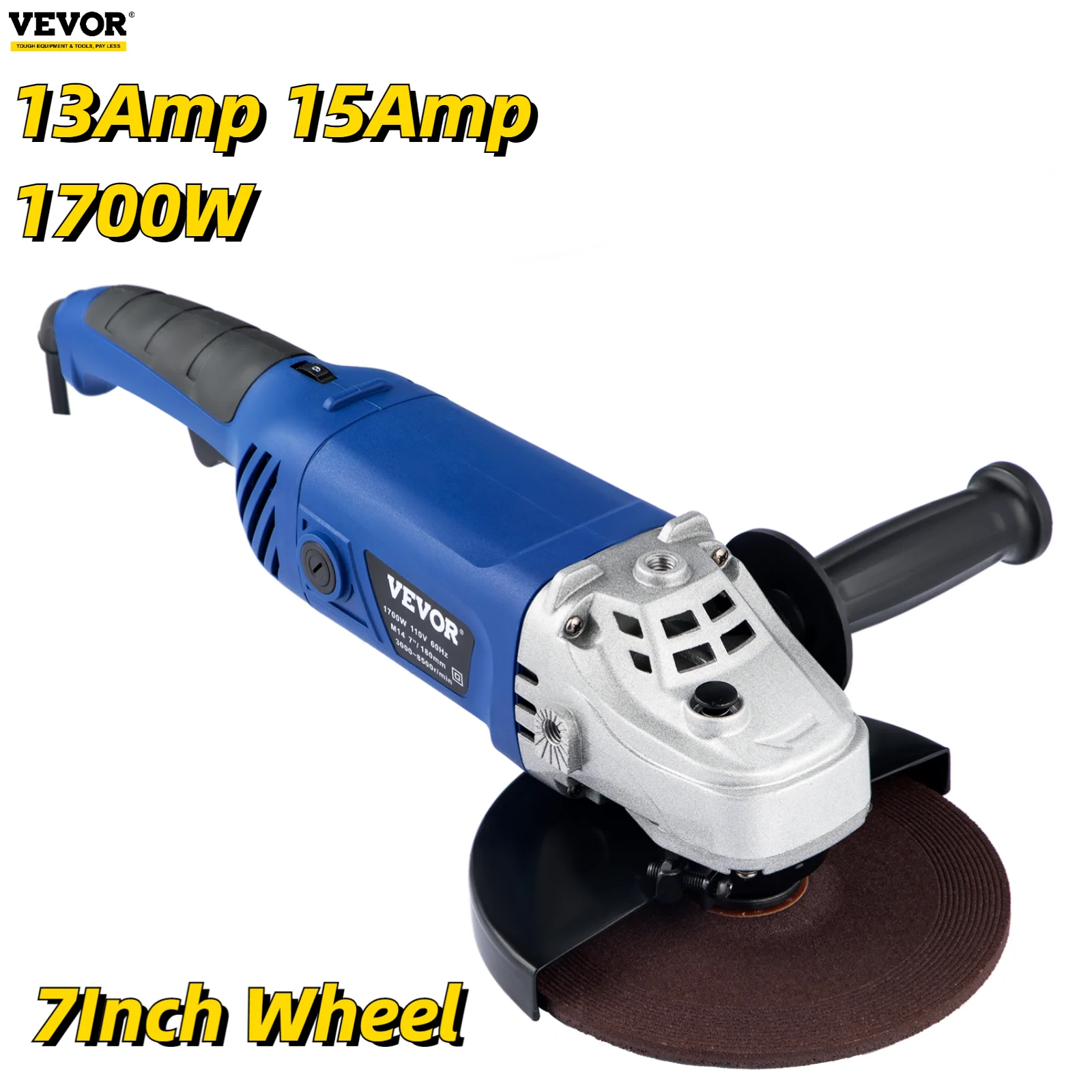 Vevor Electric Angle Grinder 1700w Variable Speed Angular Power