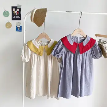 

2020 Korea Style Baby Girls Patchwork Dress Summer Kids Girls Dresses 1-7 Years