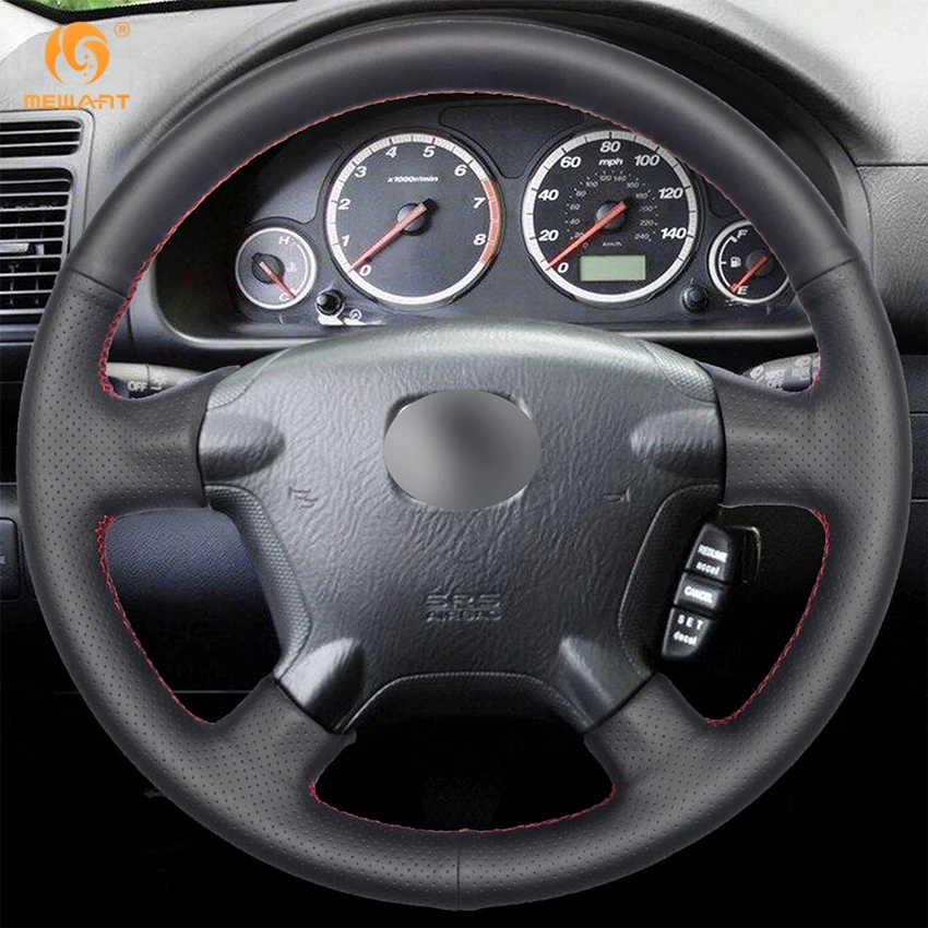Чехол на руль автомобиля MEWANT из черной искусственной кожи для Honda CRV CR V 2002 2003 2004 2005