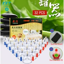 

32 Cuppins Glass Resin Therapy Cups Healthy Chinese Medical Vacuum Cupping Suction Therapy Device Body Massager Set