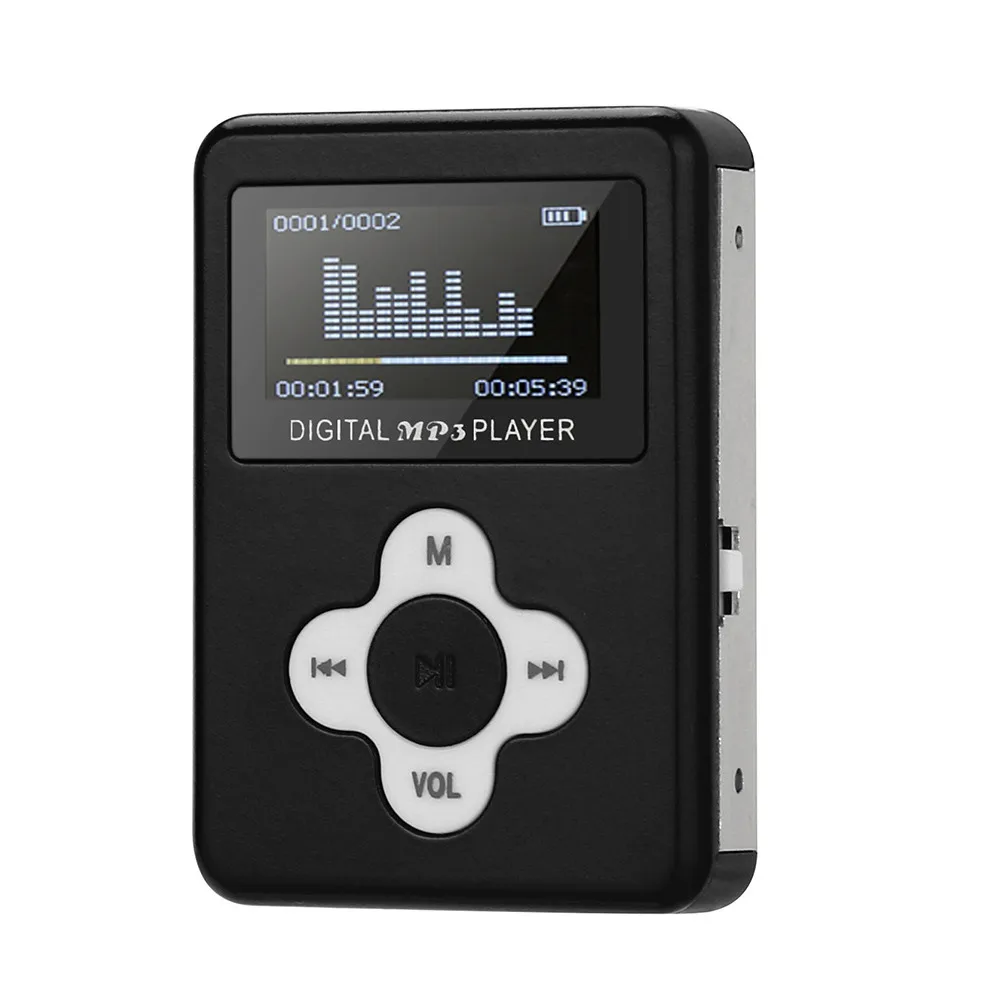 Перезаряжаемый мини MP3-плеер с ЖК-экраном, поддержка 32 ГБ, Micro SD, TF карта, декодер, вставляемый ПК, зарядка через usb, mp3-плеер 190